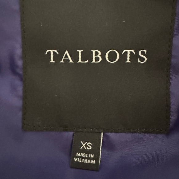 Talbots Rich Purple Puffer Vest with Ruffle Trim - Picture 4 of 7